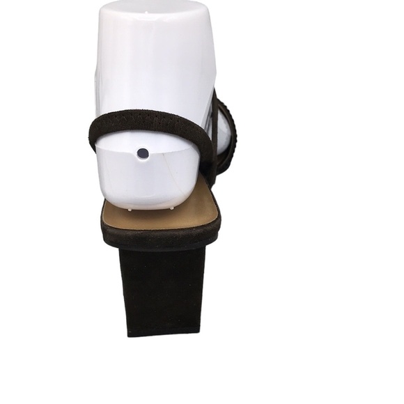 Ann Marino Precious Metal & Suede Chunky Heel Open Toe Size 8 New - Picture 7 of 13